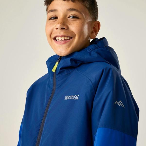 Regatta Kids Hillain Lined Waterproof Jacket - Aviator Blue/Olympian Blue