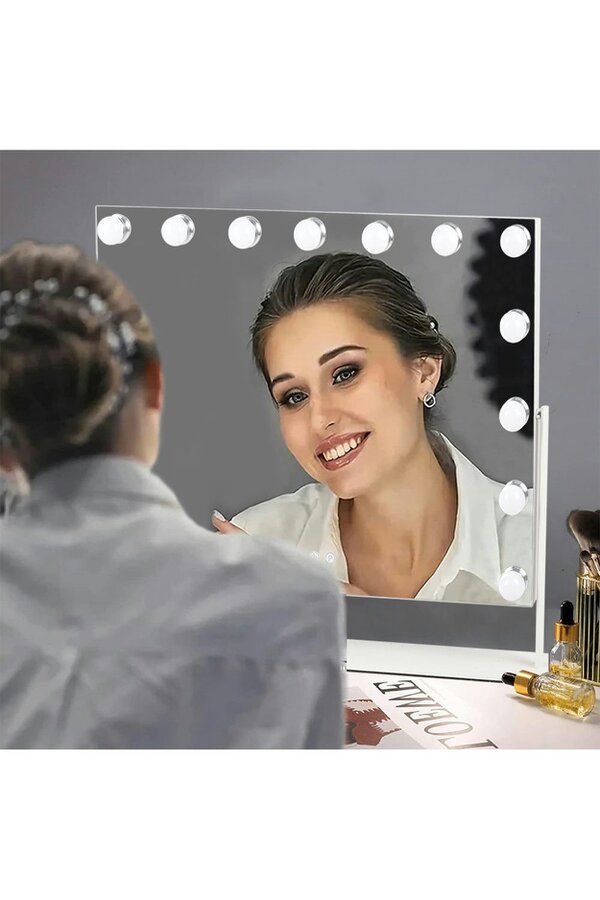 Living and Home 15 LED Lights Bulbs Hollywood Vanity Mirror Dressing Tabletop Make up Mirror