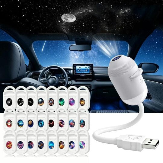 Havendro Galaxy Projector Night Light USB Projection Lamp with 24 Projection Films