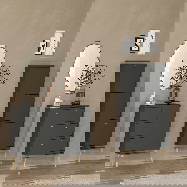 Furniture To Go Cumbria Chest 2 + 2 Drawers Dark Grey