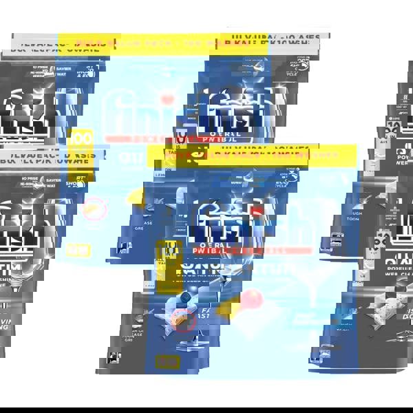 Finish Quantum All in 1 Dishwasher Tablets Lemon Sparkle 100's x2