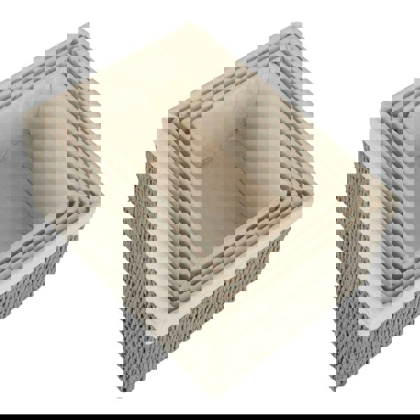 White Cotton Paper Rope Storage Basket with White Cotton Lining