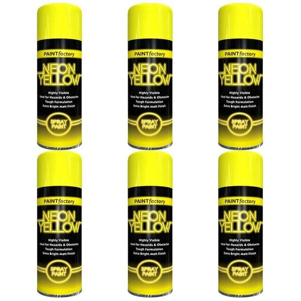 Paint Factory 6X  Neon Yellow Spray Paint 400ml