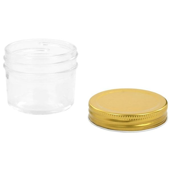 Berkfield Glass Jam Jars with Gold Lid 48 pcs 110 ml