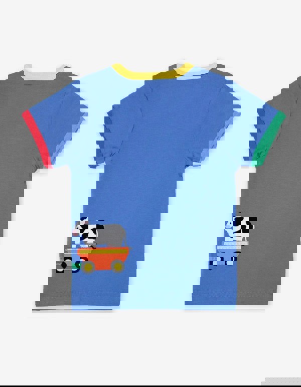 Organic Animal Train Applique T-Shirt - Toby Tiger UK Retail