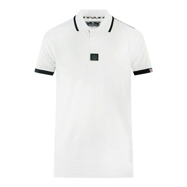 Aquascutum Branded Shoulder Tipped Polo Shirt - White