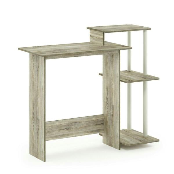 WALPLUS Efficient Home Laptop Notebook Computer Desk, Sonoma Oak/White Featuring Durable Construction and Elegant Finish