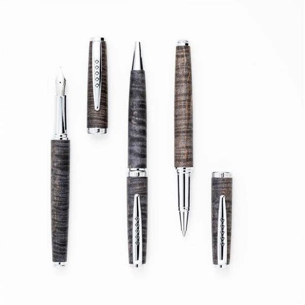 Tom Hessin Edinburgh Collection Stockbridge Stone Fountain Pen With Chrome Trim & Stainless Steel Extra Fine Nib