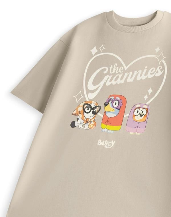 Bluey Mens Beige Grannies Short Sleeved T-Shirt