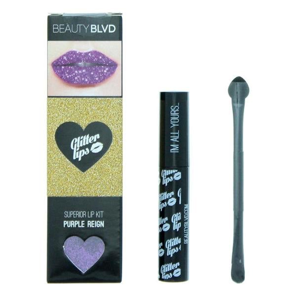 Beauty Blvd Glitter Lips Purple Reign 3 Piece Gift Set: Gloss Bond 3.5ml - Glitt