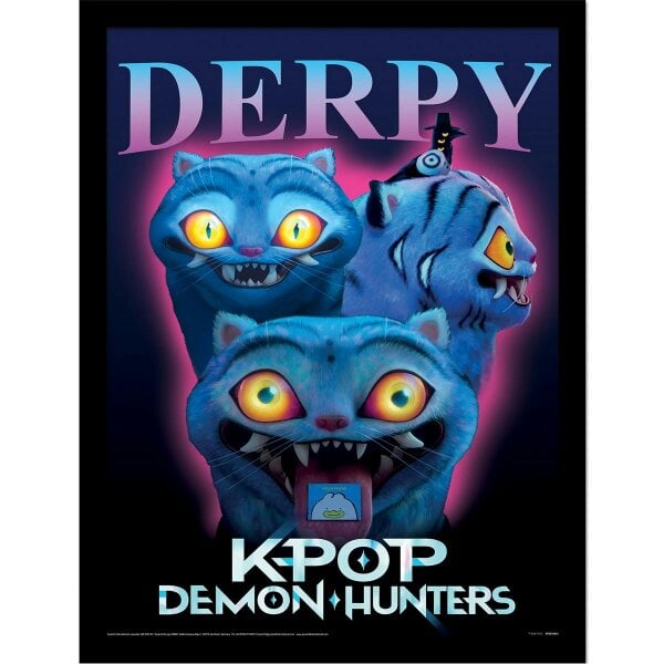 K-Pop Demon Hunters Derpy Tiger Framed Poster - Multicoloured