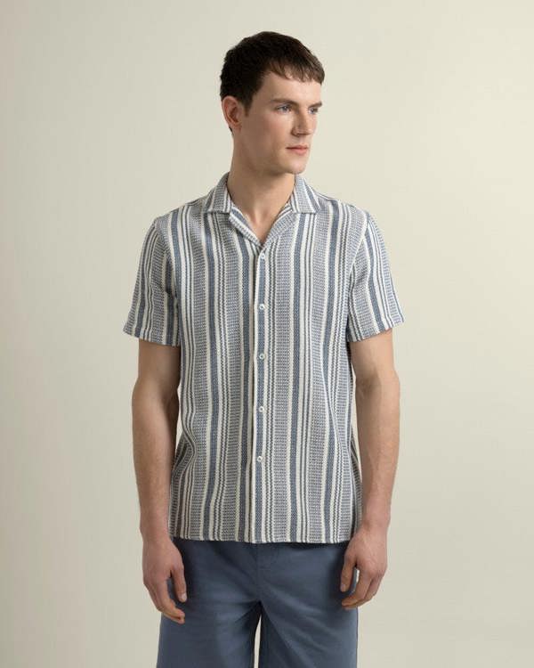 Larsson & Co Olsen - Waffle Stripe Short Sleeve Shirt