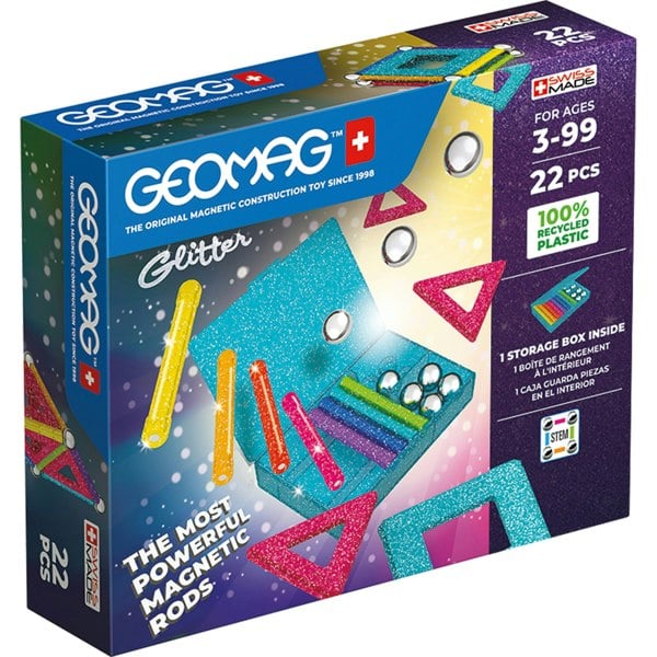 Geomag Recycled Magnetic Glitter Panels - 22 Pieces