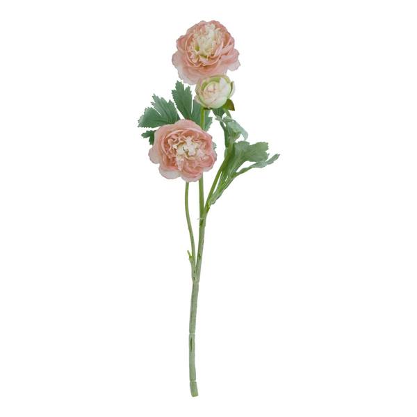 Wyld Haus Set of 3 Artificial Flowers Pink Ranunculus Stem