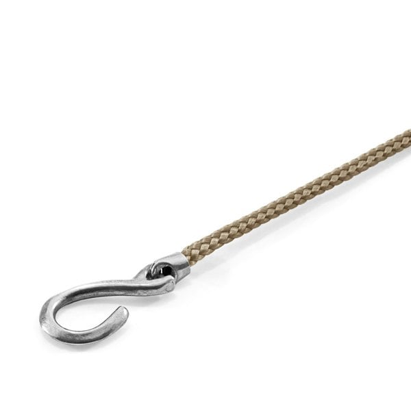 Sand Brown Heysham Silver and Rope Bracelet