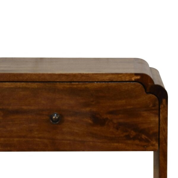 Wyld Haus Lanta Mango Wood Scalloped Bedside Table with Drawer