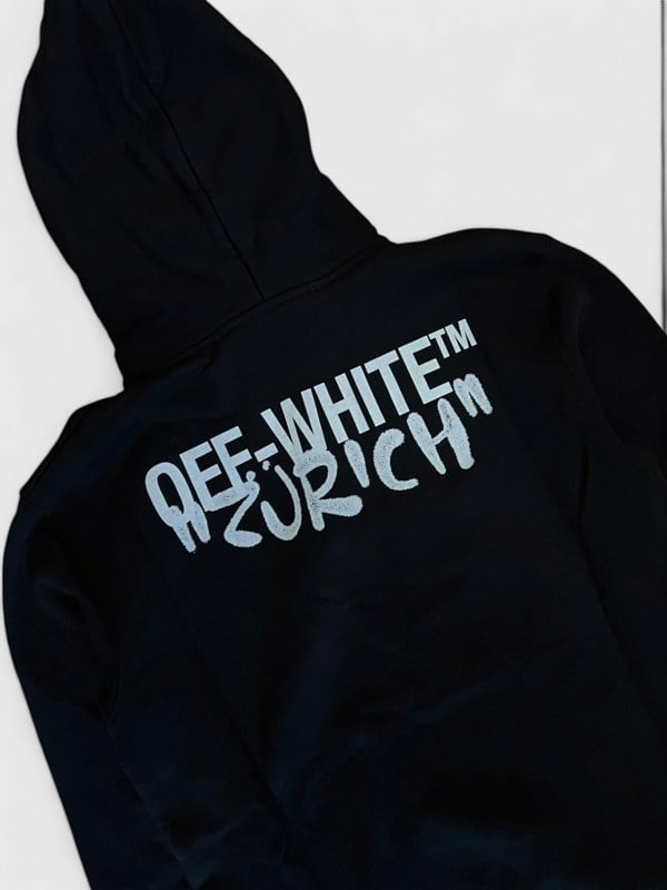 Off-White Zurich Slim Spray Hoodie Black White