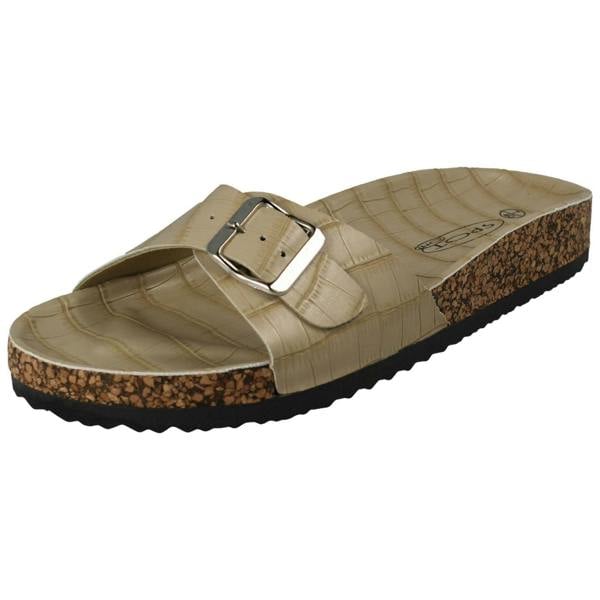 Spot On Ladies Spot On Open Toe Slip On Mule