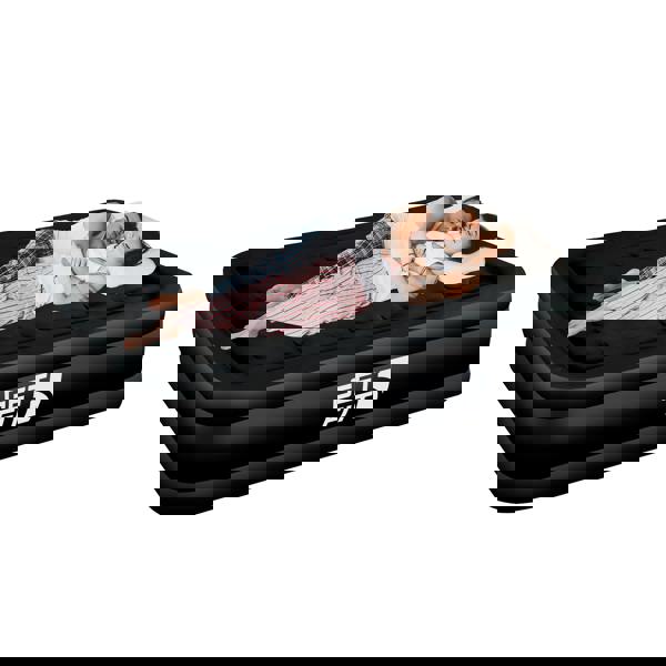 Get Fit Blow Up Air Bed with Built In Electric Pump- Free Pillow - Elevated Air Mattress - King