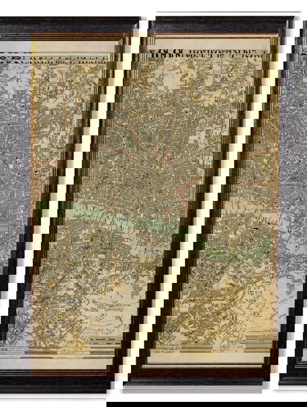 Exceptional Art c.1827 London Triptych Map