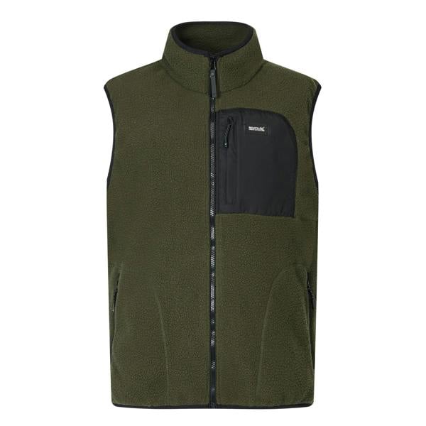 Regatta Mens Frankie Borg Body Warmer - Dark Khaki/Black - 