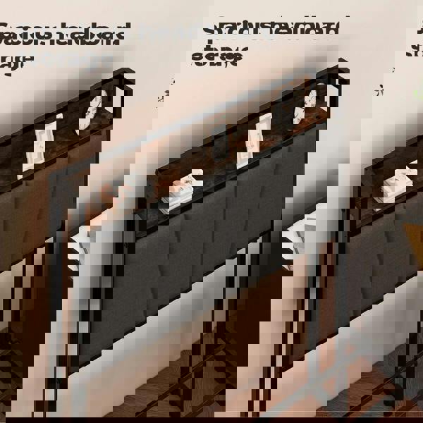 Levede Heavy Duty Single Bed Frame Metal Platform with Storage Headboard 3FT