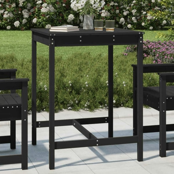 Berkfield Garden Table Black 82.5x82.5x110 cm Solid Wood Pine