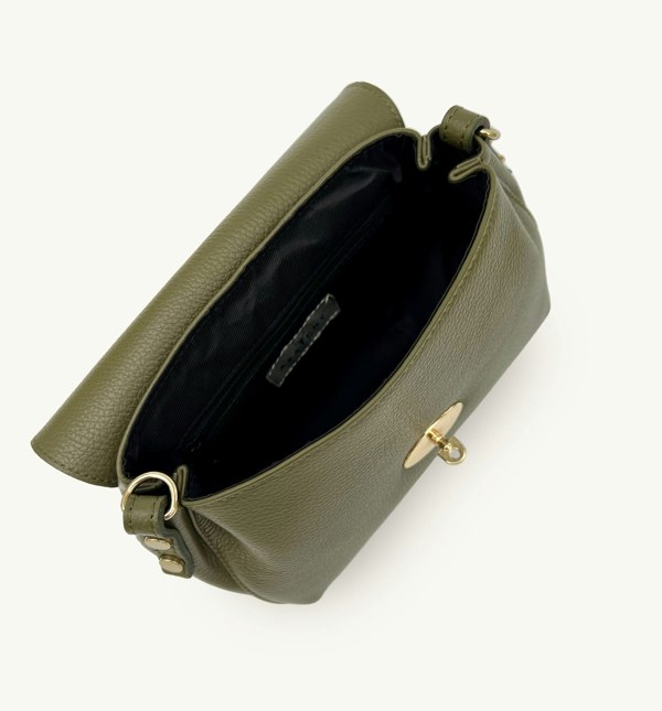 Apatchy London The Maddie Midi Leather Handbag - Olive