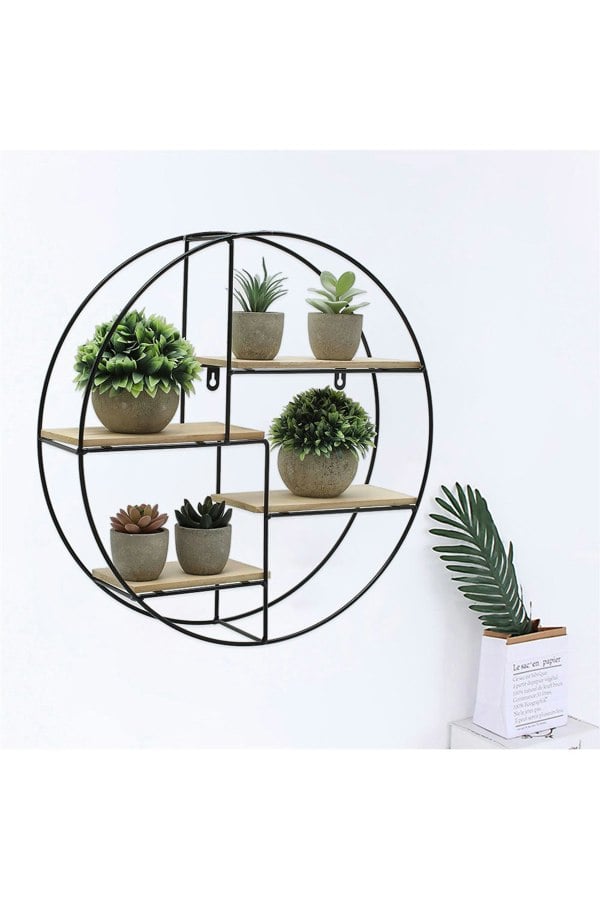 Living and Home Modern Round Floating Decorative Wall Shelf