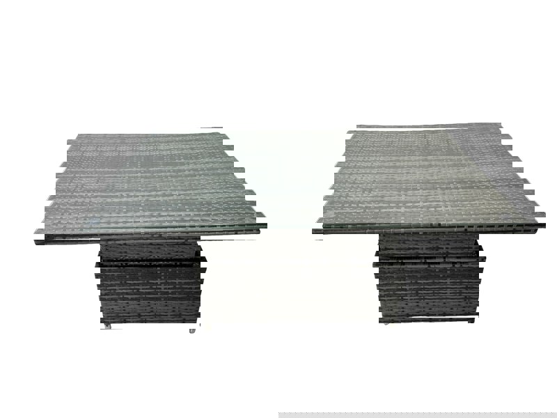 Fimous 11 Seat Rattan Outdoor Patio Height Adjustable Rising Lifting Table Corner Sofa Set with 3 Stool 2 Chairs for Garden Backyard Dark Grey Mixed