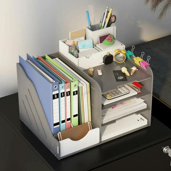 Black filing cabinet with open drawers and folder storage on wheels