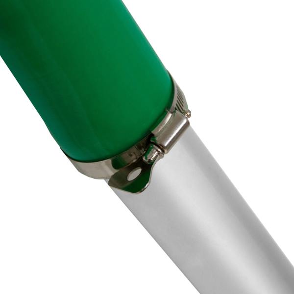 Green vacuum pole with a metal clamp and silver nozzle, designed for a 60L wet and dry vacuum, ideal for gutter cleaning