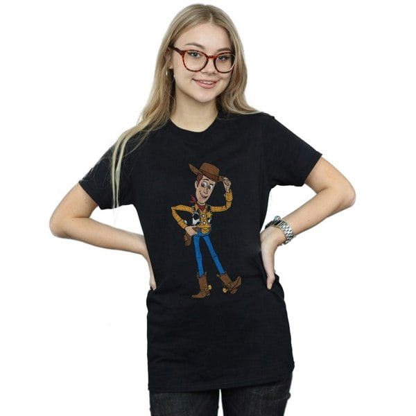 Disney Womens/Ladies Toy Story 4 Sheriff Woody Pose Cotton Boyfriend T-Shirt - Black