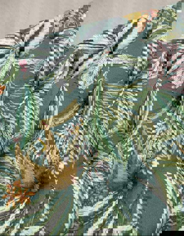 ISTOOLS Premium Green Floral Velvet Ottoman Bench with Storage – Luxury Coffee Table & Pouffe Seating