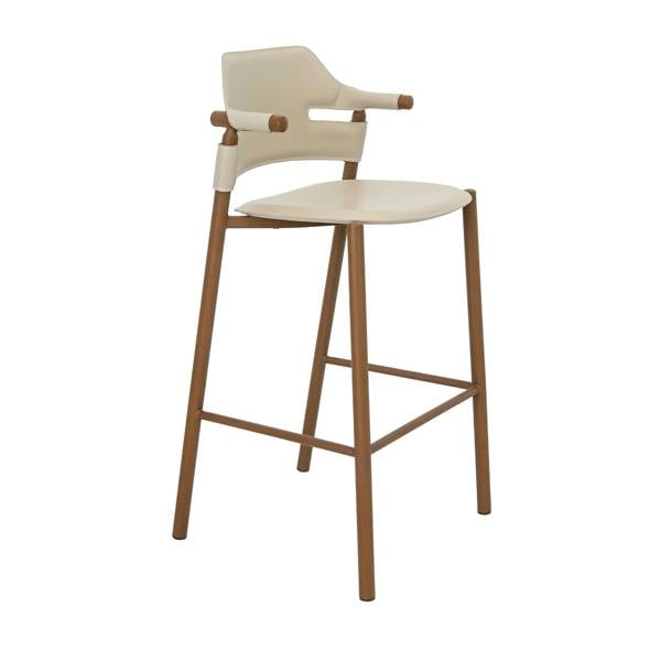 Angel Cerdá Stool in sand-coloured regenerated leather 4253