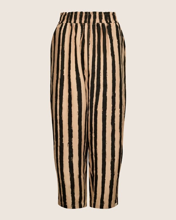 Kate Multicolour Painted Stripe Print Barrel Leg Trousers - image 2