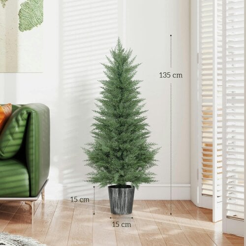 Wyld Haus Reno Set Of 2 Artificial Cypress Style Trees With Decorative Pots For Indoor And Outdoor Use