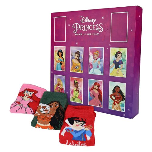 Disney 12 Day Disney Princess Girls Christmas Advent Calendar Novelty Ankle Socks