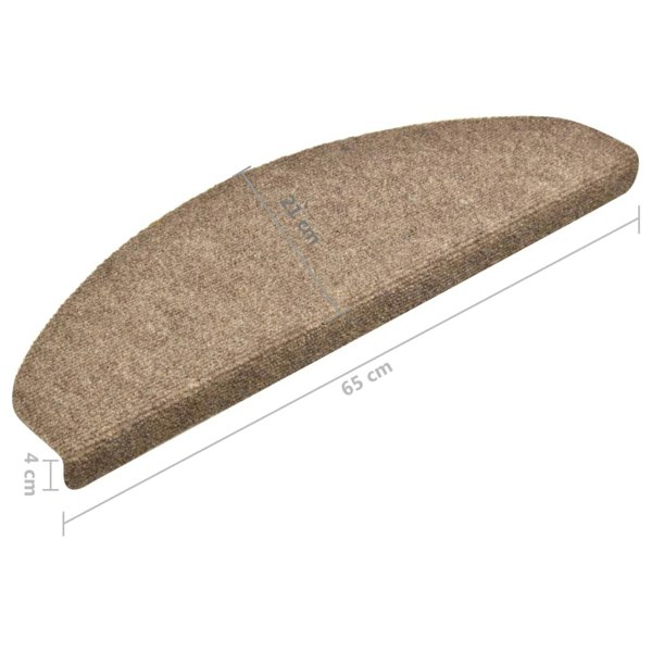 Berkfield Self-adhesive Stair Mats 15 pcs Cream 65x21x4 cm Needle Punch