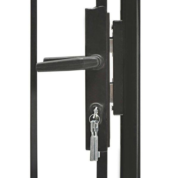 Berkfield Garden Gate Steel 1x1.75 m Black