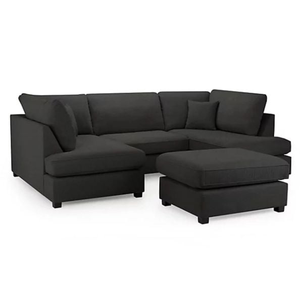 Snug Furniture Havana U Shape Cinema Sofa Plush Velvet Black