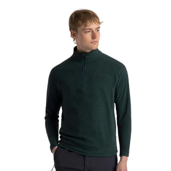 Trespass Mens Keynote Anti Pilling 1/4 Zip Fleece Top - Green Smoke/Alpine - 