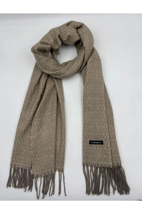Dyzi Two-Tone Reversible Cashmere-Feel Scarf Taupe Grey
