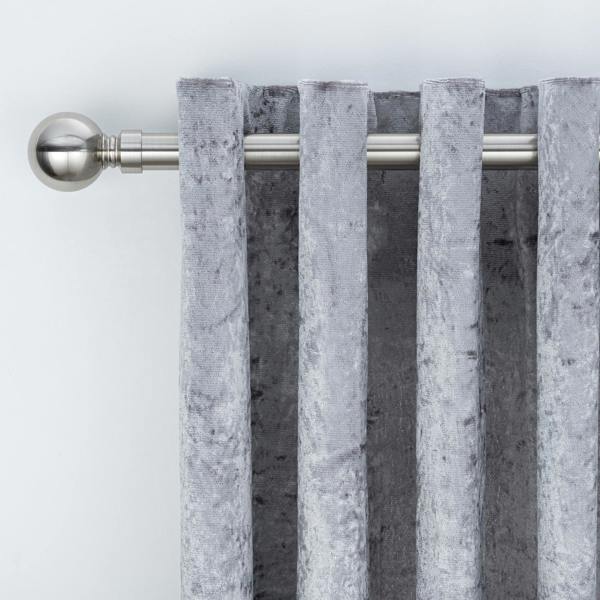A.Unique Home Plain Ball Extendable Curtain Pole (25/28mm) (Brushed Steel,120cm - 220cm)