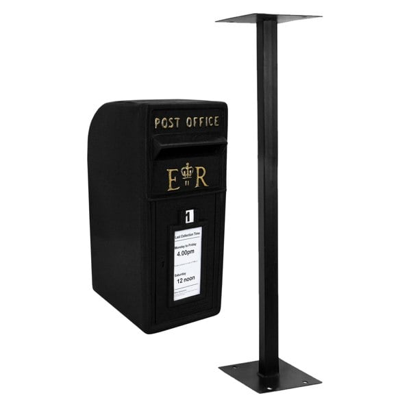 Monstershop Black Royal Mail Post Box with Stand