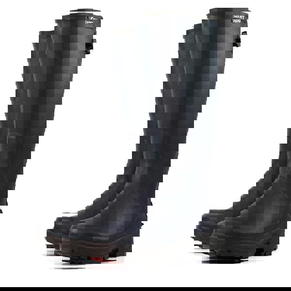 GriSport Stream Mens/Womens Neoprene Fishing Hunting Farm Wellies Boots, black waterproof rubber wellington boots with sturdy soles for outdoor activities.