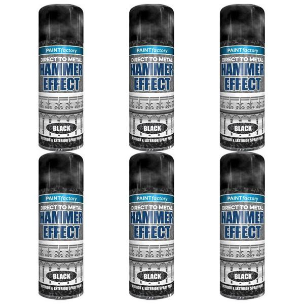 Paint Factory 6X  Hammered Black Spray Paint 400ml
