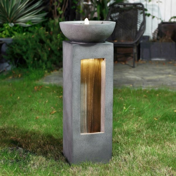 Serenity Garda Falls Outdoor Garden Water Feature with LED Lighting