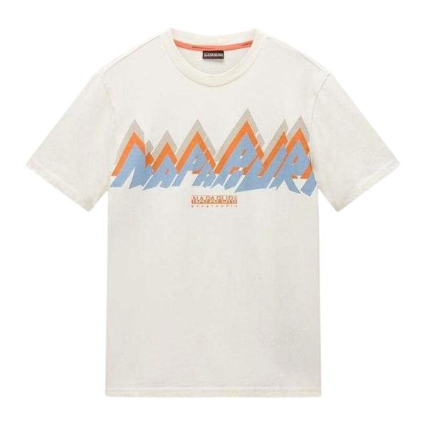 Napapijri Mens Fiemme Crew Neck Oversized T-Shirt - Beige - 