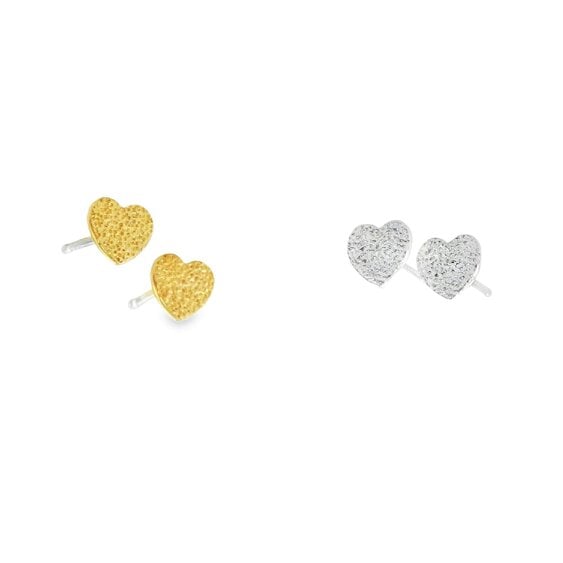 Reeves & Reeves Textured Heart Stud Earrings